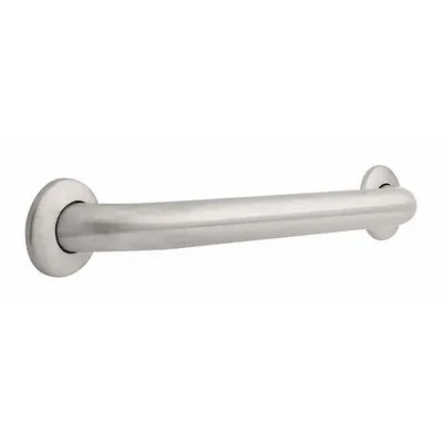 FRANKLIN BRASS Wall Grab Bar: Straight, 18 in Lg, 1 1/2 in Dia, Stainless Steel - Standard Grab Bars