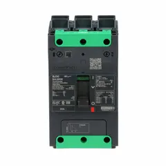 Molded Case Circuit Breaker: 30 A Amps, 100kA at 120/240V AC, Fixed, Everlink Lug Both Ends, ABC (MPN BJL36030). Key specifications — Terminal Connection: Everlink Lug Both Ends; Phase Connection: ABC; Max. AIR Rating: 100kA at 120/240V AC; Instantaneous Trip: Fixed; Series: BJL.