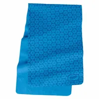 This evaporative-cooling neck wrap is made of PVA material and activated by water immersion to provide cooling for up to 4 hours. The blue wrap features a snowflake pattern and has no closure, making it suitable for use in hot work environments such as construction sites or outdoor jobsites