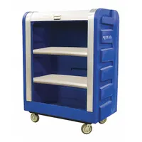 ROYAL BASKET TRUCKS Security Cart: 800 lb, 47 in L x 24 in W Self, 2 Shelves, Blue, No Handle, 2 (MPN G48-BLX-BTC-6UNN)