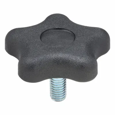 INNOVATIVE COMPONENTS 5-Arm Knob with Threaded Stud - 5-Arm Knobs with Threaded Stud