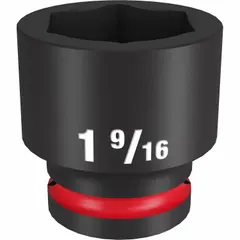 This 3/4" drive impact socket is designed for heavy-duty fastening and loosening of SAE hex nuts and bolts. The 6-point, 1-9/16" size provides a secure grip on large fasteners, reducing rounding. Suitable for use in automotive, construction, and industrial maintenance applications.