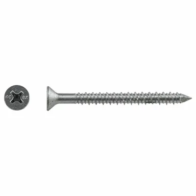 RED HEAD Concrete Anchor Screw: 2 3/4 in Overall Lg, 1/4 in Dia, Stainless Steel - Flat-Head Screw Anchors
