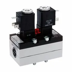 AVENTICS Solenoid Air Control Valve: Series 581, Double Solenoid, Five-Way / Two-Position, 24V DC (MPN 5812220100). Key specifications — attr1077643: Plug-In; attr1093108: Solenoid Coil Included; attr1077629: AVENTICS; attr1077665: Internal Pilot; attr1077689: Detent; attr1077692: 581; attr1077625: 5812220100; attr1077679: Non-Locking.