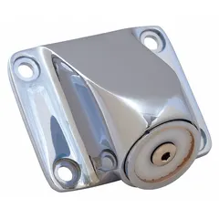 Brass fixed showerhead with polished chrome finish. Features a field-adjustable spray angle from 25° to 30° and a 1.5 gpm flow rate. Includes mounting anchors and screws. FNPT connection. ADA compliant. Suitable for institutional shower replacements.