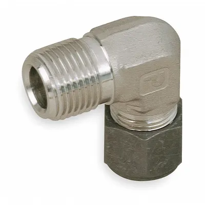 PARKER 10-12 CBZ-SS Single-Ferrule Stainless Steel Compression x MNPT Elbow - Single-Ferrule Stainless Steel Fittings