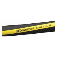 This rubber blend bulk material-handling hose features an SBR cover and is rated for 150 psi. With a 1/2 in inside diameter and 50 ft length, it operates in temperatures from -25° to 180°F. Suitable for pneumatic conveying, dust collection, and material transfer systems