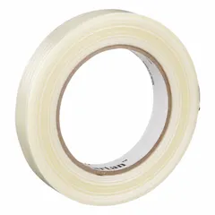 3M 8934 is a clear light-duty strapping tape designed for bundling, palletizing, and securing lightweight packages. Each roll measures 3/4 in wide by 180 ft long with a 4 mil thickness. This 48-pack is suitable for carton sealing and unitizing in shipping and warehouse applications.
