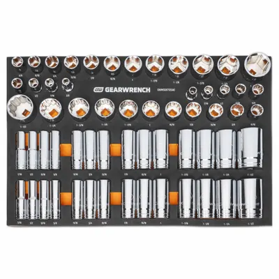 GEARWRENCH 1/2 in Drive 60-Piece SAE Socket Set (5/16" - 1-1/2") - SAE & Metric Socket Sets