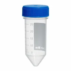 APPROVED VENDOR Polypropylene Centrifuge Tube, 25 mL, Conical Bottom, Natural, with Attached HDPE Screw Cap, Graduated, C2625-B