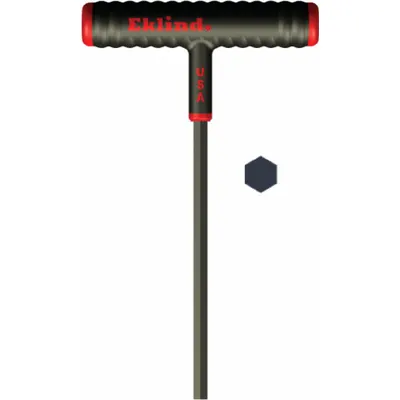 EKLIND Hex Key: 0 Ball Ends, 7/32 in Tip Size, SAE, Long, Alloy Steel, Black Finish - T-Shaped Hex Keys