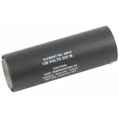 Replacement heating element for heat guns, rated for 800°F. Overall length 3 3/4 inches, overall width 1 1/4 inches. Used for shrink tubing, paint stripping, and thawing pipes in industrial maintenance, automotive repair, and construction.