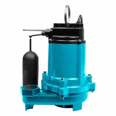 General purpose submersible sump pump for removing groundwater or wastewater from basements, crawlspaces, and pits. Rated 115V AC with integral vertical float switch for automatic operation. Delivers 66.7 gpm at 10 feet of head. Discharge is 1 1/2 in FNPT.
