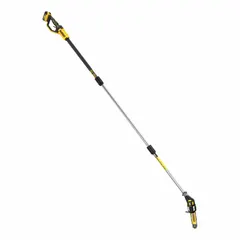 Battery-powered pole saw for trimming tree branches and pruning overhead foliage. Operates on DEWALT 20V MAX batteries (sold separately). Lightweight design for extended reach. Manufacturer part number DCPS620P1.
