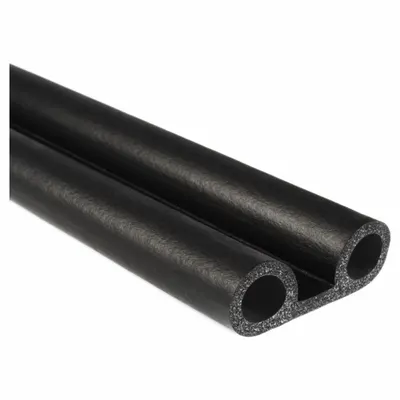 TRIM LOK Double Bulb Foam Rubber Lid Seal, Self-Adhesive, EPDM, Black, 200 ft - Foam Rubber Lid Seals