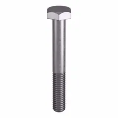 Structural bolt with heavy hex head, made to ASTM A193 Grade B8 material quality and ASME B18.2.1 dimensional standards. Thread size 3/8"-16, length 3 inches. Supplied in a small pack of 10 pieces. Suitable for high-temperature and high-pressure applications such as flanged connections, pressure vessels, and valve assemblies.
