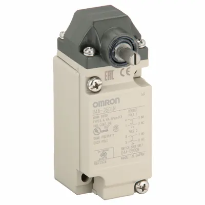 OMRON Plug-In Limit Switch: Roller Arm Plunger, Metallic, Momentary, Plug-In - Rotary-Motion Limit Switches without Levers