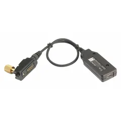 Programming cable for ICOM transceivers, enabling connection between a computer and compatible radios for configuration and firmware updates. Compatible with 80D, F3161D, F4161D, F50V, F60V, F70D, and M88 series.