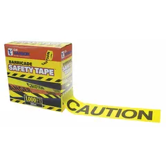 General Caution Messaging Barrier Tape, 3 in x 1000 ft, Yellow Polyethylene