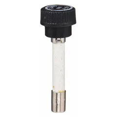 Cylindrical-body time-delay fuse rated 800 mA and 300 V AC. Features an integrated insulating cap for protection. Designed for overcurrent protection in industrial equipment such as motor circuits and control panels where delayed response to transient surges is required.