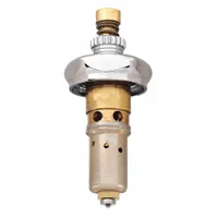 This brass compression metering faucet cartridge is designed for use with hot and cold water. It is a single cartridge unit suitable for replacement in metering faucets found in commercial and industrial washroom applications