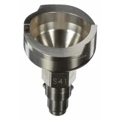 This stainless steel adapter connects PPS series spray gun cups to spray guns, enabling quick cup changes and reducing solvent waste. Suitable for use in automotive refinishing, industrial coating, and woodworking applications.