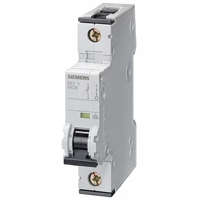 Siemens Supplementary Protector: 4 A Amps, 5kA at 230/400V AC, Screw Clamp, 5SY6 - B-Curve, 1-Pole UL1077 DIN Rail-Mount Supplementary Protectors