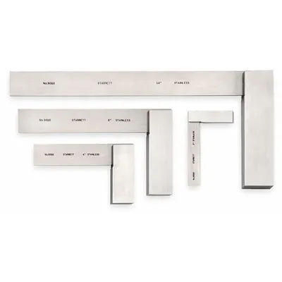 STARRETT Precision Steel Square: 90° Angle, Stainless Steel - Machinist Precision Steel Square Sets