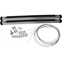 Steel strut and mounting kit for square ducts. Includes wood screw and nitrile seal. Compatible with 3/8 in threaded rod. Used in HVAC systems to support ductwork.