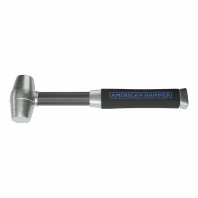 AMERICAN Mallet: Aluminum/Rubber Handle, 2 lb Head Wt, 1 1/4 in Dia, 3 3/4 in Head Lg - Nickel-Aluminum-Bronze Mallets