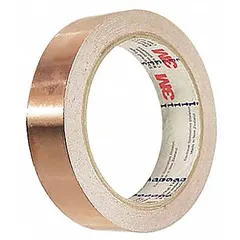 General purpose foil electrical tape with brown acrylic adhesive. 1 inch width, 18 yard length, 2.6 mil thickness, rated for 600 volts. Used for electrical shielding, grounding, and splicing applications.