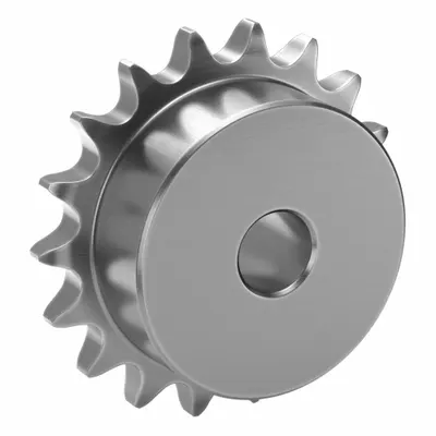 TSUBAKI Single Strand Sprocket: One-Sided Hub, For Single Strands, 40, 18 Teeth - Size 40 Plain-Bore Roller Chain Sprockets