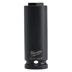 This 1/2" drive impact socket features a 9/16 in SAE hex size with a 6-point standard configuration. Designed for use with impact tools, it provides secure engagement on hex fasteners in industrial maintenance and utility applications.