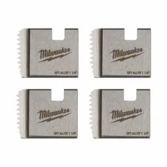 This 4-piece set of alloy steel pipe dies cuts NPT right-hand threads on 1-1/4 in IMC conduit. Designed for use with manual and handheld power threaders, these dies are suitable for threading pipe in plumbing and electrical conduit applications.