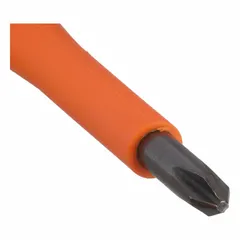 KLEIN TOOLS Insulated Screwdriver, 1 PH: Long Lg, Not ESD Safe, Tether Ready, Insulated, Steel (MPN 6856INS). Key specifications — attr1205203: #1; attr1205229: KLEIN TOOLS; attr1205206: Cushion.