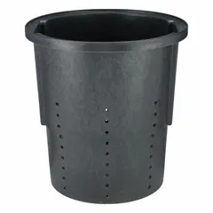 This polyethylene crawl-space sump basin is designed for indoor water management, collecting groundwater in crawl spaces and directing it to a single pump for removal. It measures 18 inches in diameter by 22 inches in height and is not radon mitigating. Compatible with manufacturer part number CS-SS.