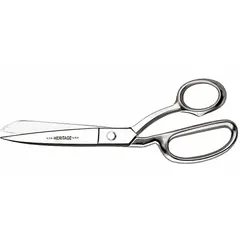 These all-metal offset scissors feature a straight steel blade with a fine edge and silver finish. With a 10 1/2-inch overall length, they are suited for cutting materials such as wire, cable, sheet metal, and plastic in industrial settings.