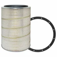 Round-oval engine air filter with axial seal. 20 in overall height. Compatible with GMC buses. Provides engine protection by trapping airborne contaminants