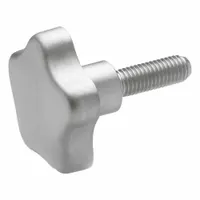 JW WINCO Hand Knobs; Star Knobs: 5 Point, Stainless Steel, 1/2"-13 Thread, 1.97 in Thread Lg (MPN 5334-60-1/2X13-50)