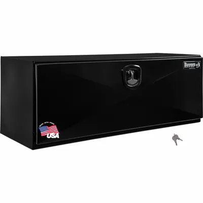 BUYERS PRODUCTS Single Drop-Down Door Box, 18 in Depth, Black, Keyed Lock - Single Drop-Down Door Boxes