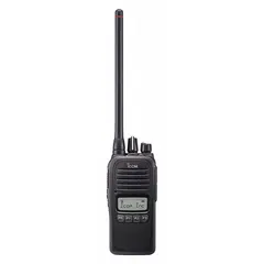 This VHF analog handheld two-way radio operates at 5 W with 128 channels and an alphanumeric display. It is suitable for business and professional communication requiring an FCC license. The black unit includes a 3-year warranty.