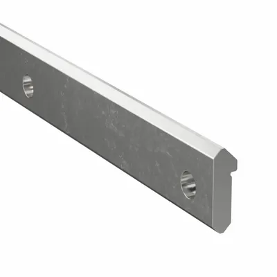 MINVEE Track: 0, 6.5 in Overall Lg, 0.516 in Overall Wd, 0.153 in Overall Ht, Carbon Steel - Bishop-Wisecarver MinVee Double-Edge Linear Guide Rails