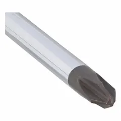 This offset Phillips screwdriver features a #2 tip and a long length for accessing fasteners in confined spaces. Constructed from steel, it is not ESD safe and not tether capable. Suitable for driving Phillips screws in electrical, maintenance, and general industrial applications.