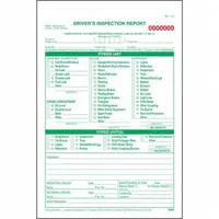 This 3-ply carbonless snap-out form is a Driver Vehicle Inspection Report designed for documenting pre- and post-trip vehicle inspections. It meets DOT compliance standards and is suitable for use in fleet and vehicle maintenance operations to record vehicle condition