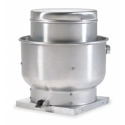 Dayton Centrifugal Upblast Roof Exhaust Fan: Belt Drive, Includes Drive Pack, 11 in Wheel - Kitchen Air Belt-Drive Fans with Drive