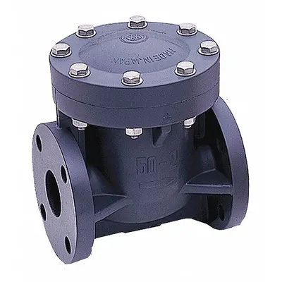 ASAHI Swing Check Valve: Swing, Inline Valve Body, 8 in Pipe Size, Flange x Flange - PVC Inline Swing Check Valves