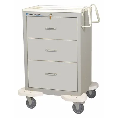 LAKESIDE C-330-K-1G General Medical Supply Cart with Drawers, Steel, Gray - General Medical Supply Carts with Drawers