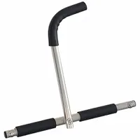Aluminum throw bar with silver finish, designed for use with MANPLOW POWERU snow plow models. This component directs snow discharge to improve clearing efficiency and reduce clogging during snow removal operations