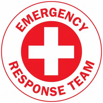 BRADY Hard Hat Label: Emergency Response Team - Safety