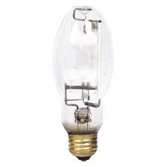 175-watt metal halide HID lamp with BD17 shape and medium screw (E26) base. Operates at 147 volts and delivers 4000K color temperature. Suitable for universal burning position. Commonly used in commercial and industrial lighting such as warehouses, retail spaces, and outdoor area lighting.
